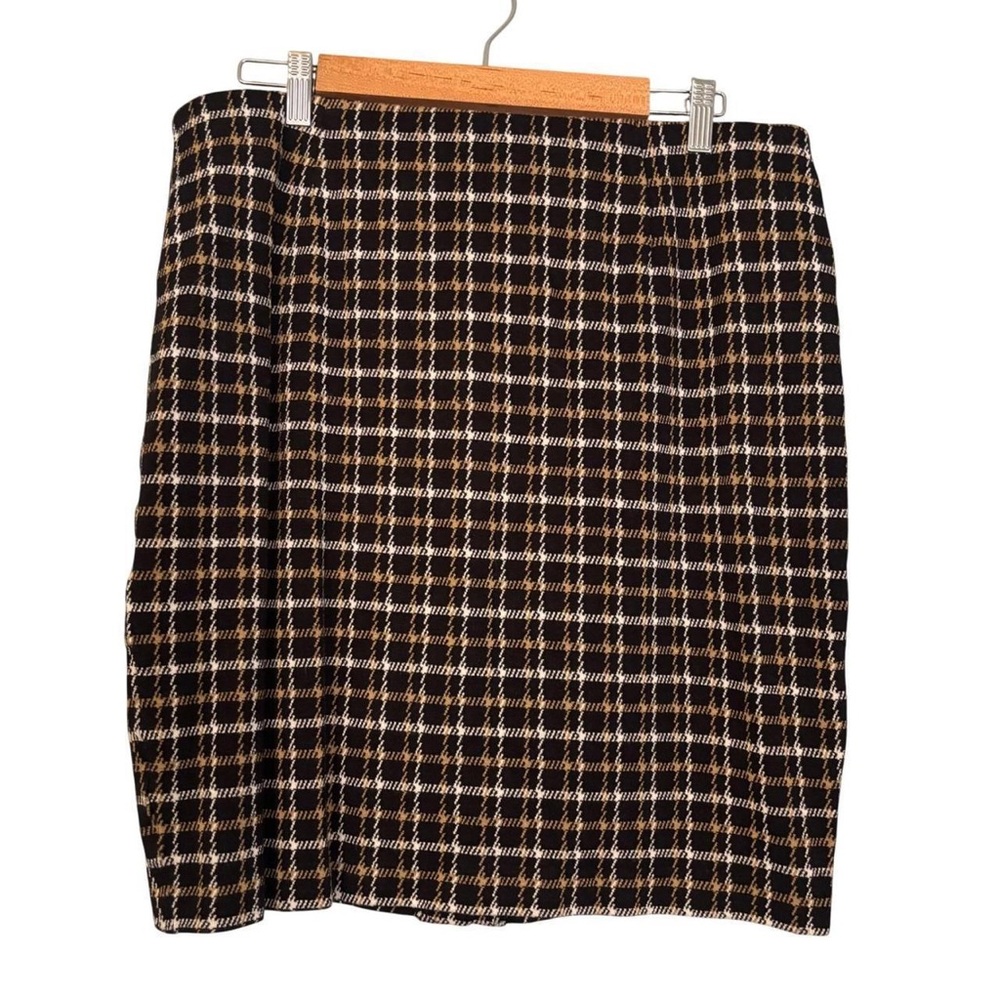 J. Jill Checkered Mini Skirt in Black and Cream
